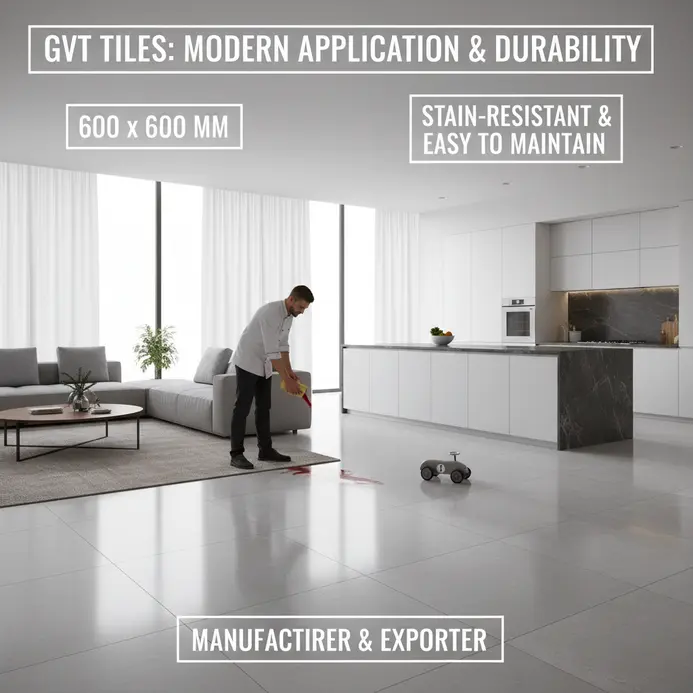 600 x 600 mm GVT Tiles Manufacturer & Exporter