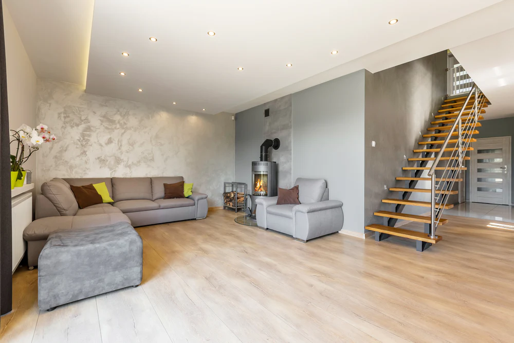 Wood Look tiles in Livingroom
