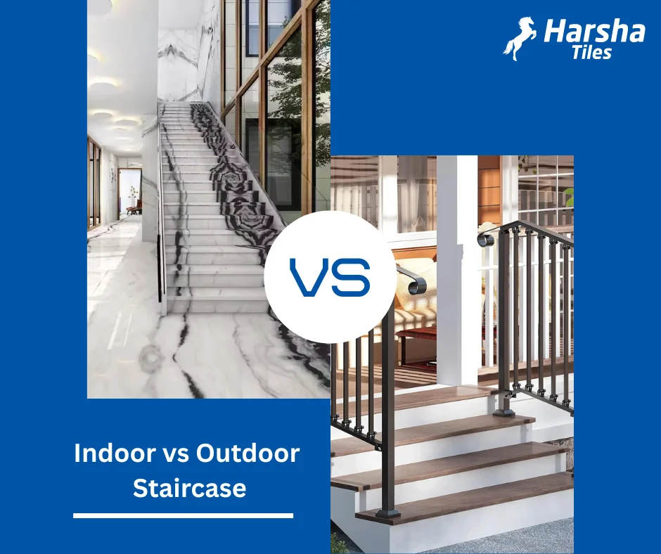 Indoor vs Outdoor Staircase: Choosing the Right Step & Riser Tiles
