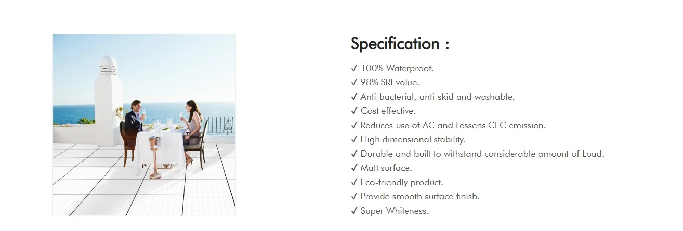 Features of White Cooling Tiles