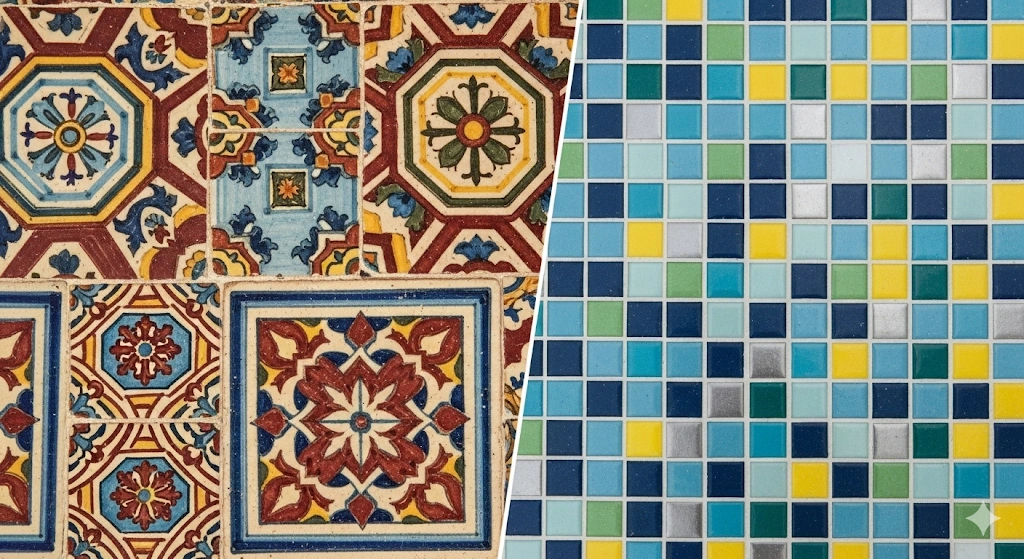 Key Differences Between Chettinad Tiles and Mosaic Tiles