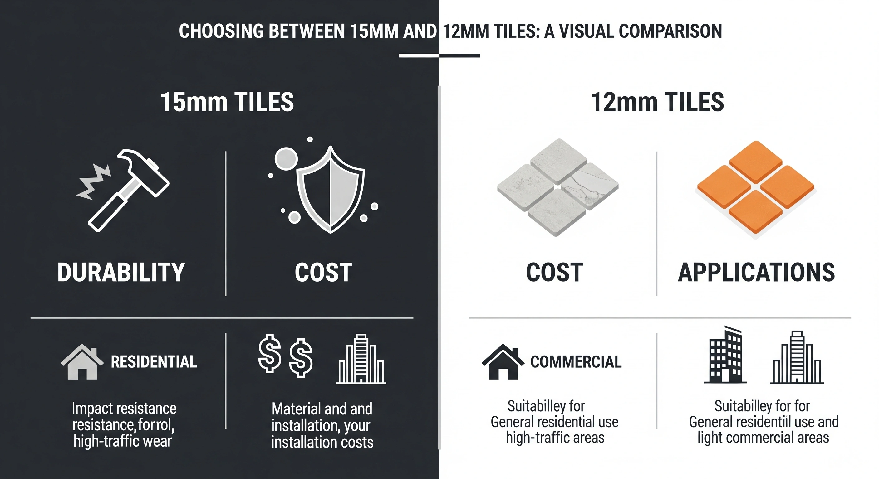 Key Factors to Consider When Choosing Between 15mm and 12mm Tiles
