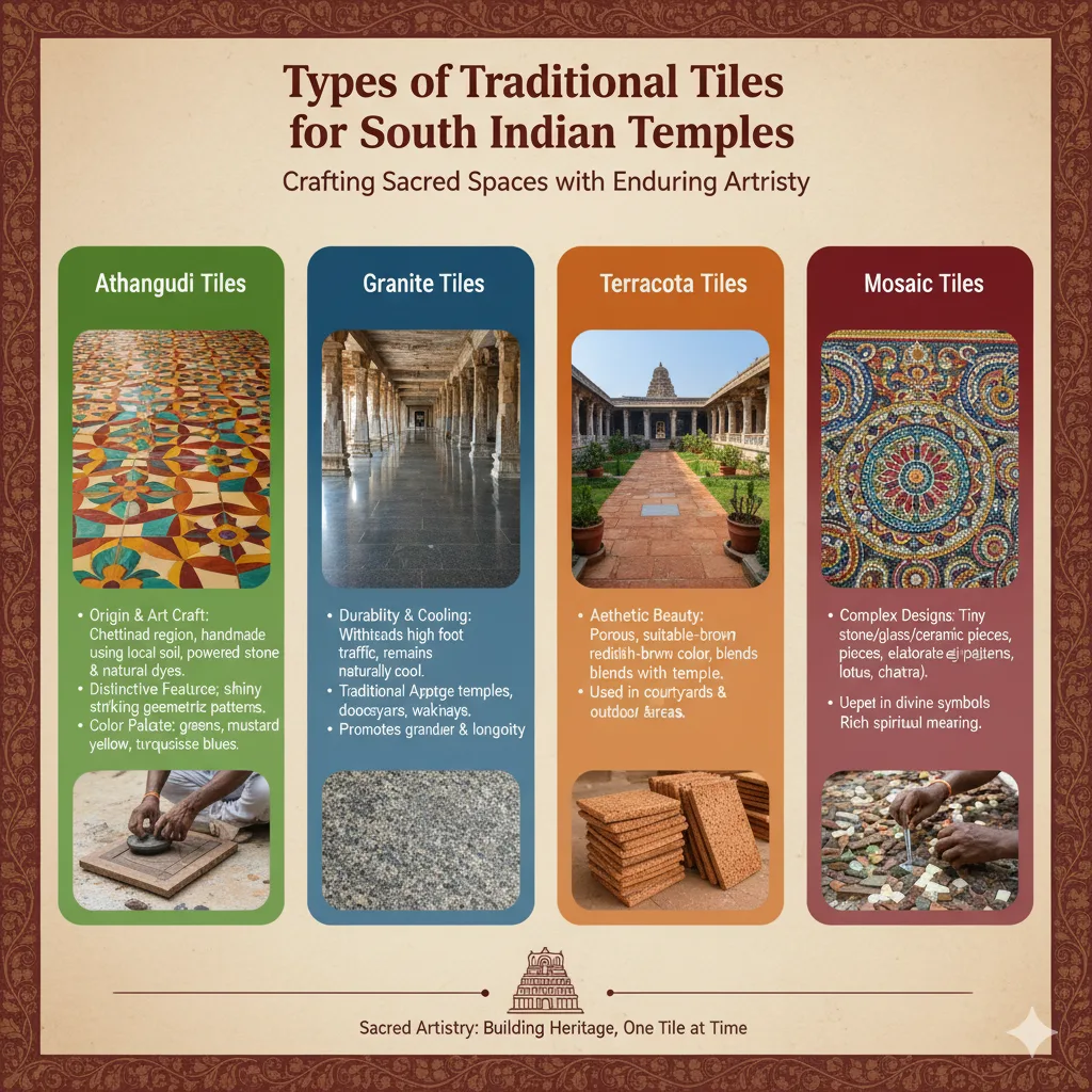 Types of Traditional Tiles for South Indian Temples