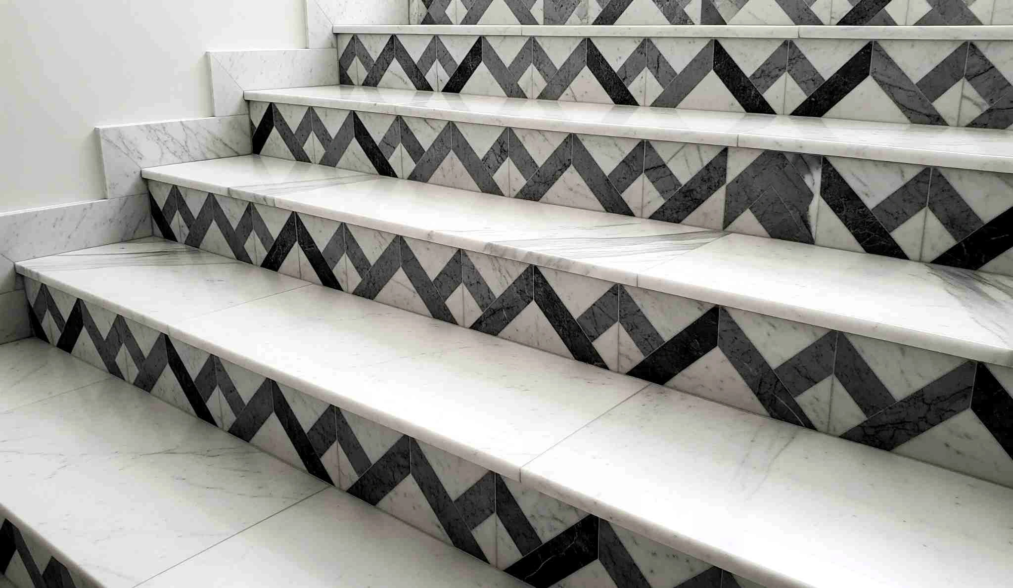 Marble Look Step Riser Tile Designs