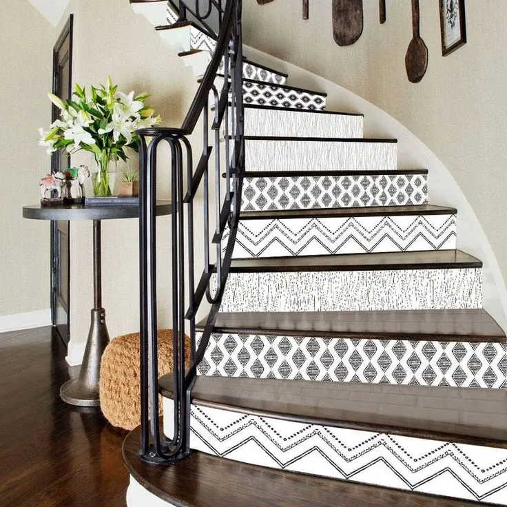 Patterned Moroccan Step Riser Tile Designs