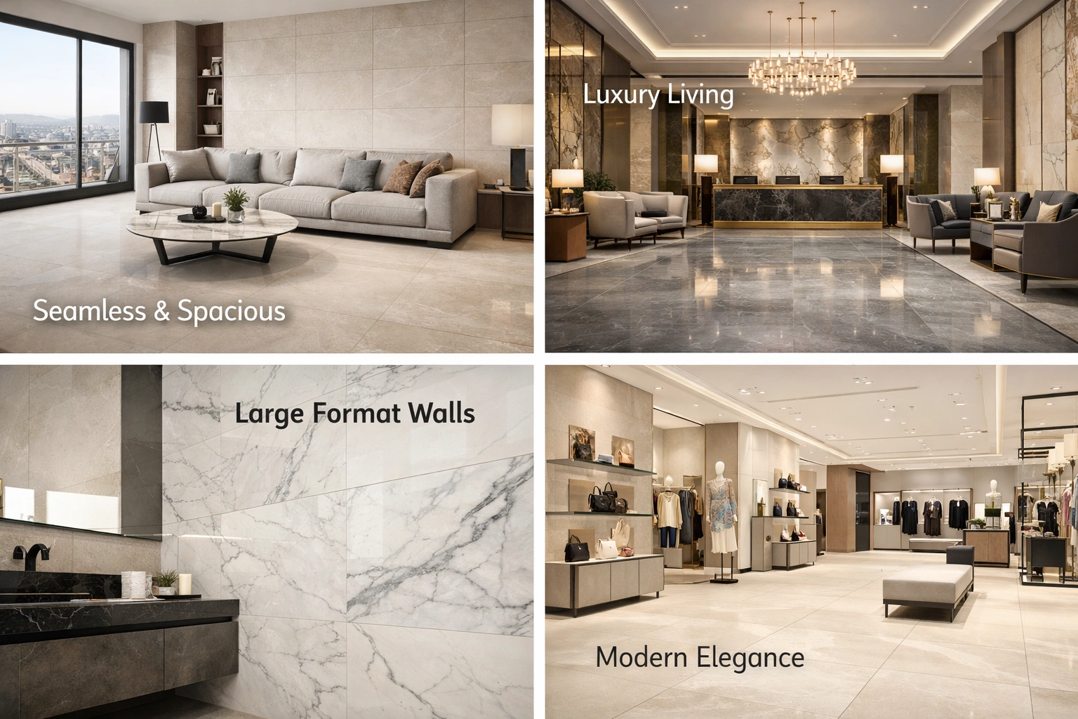 Large Format Tiles for Spacious Interiors