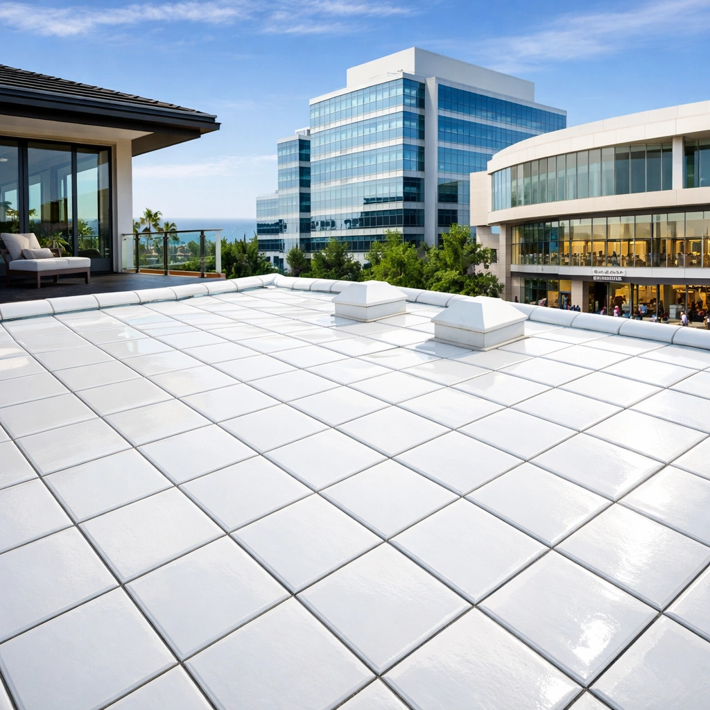 White Porcelain Cool Roof Tiles
