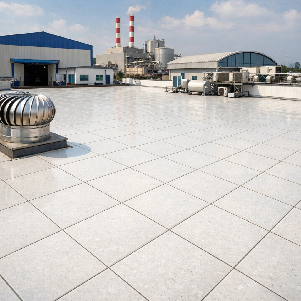 Double-Charged Vitrified Cool Roof Tiles