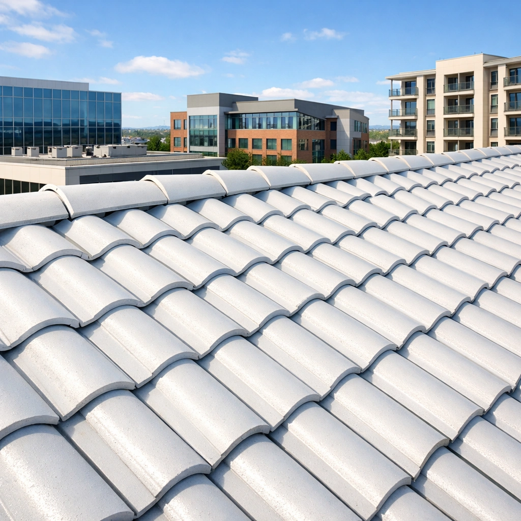 High-Albedo Concrete Cool Roof Tiles